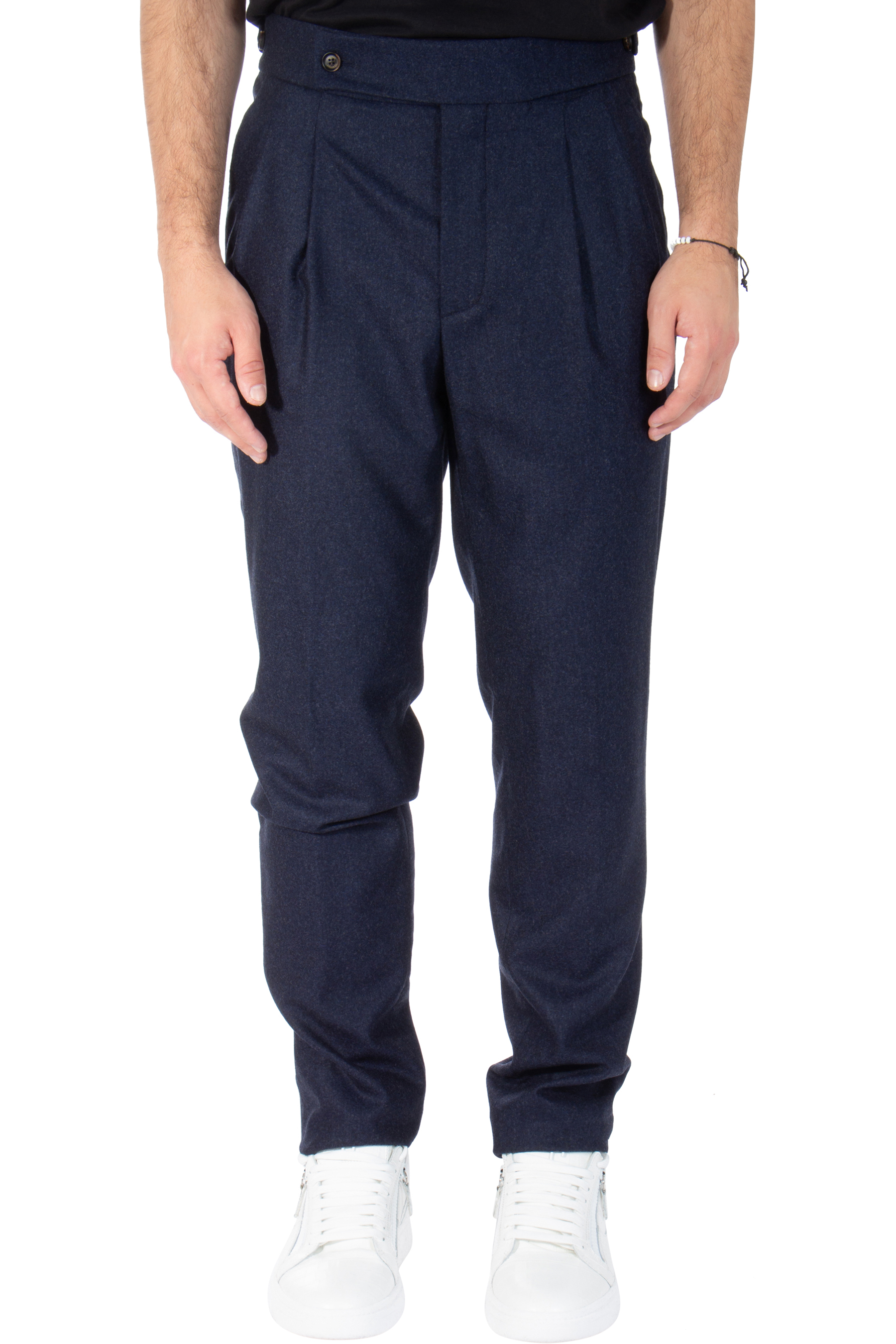 COLOMBO Pleated Virgin Wool-Cashmere Blend Pants Robert