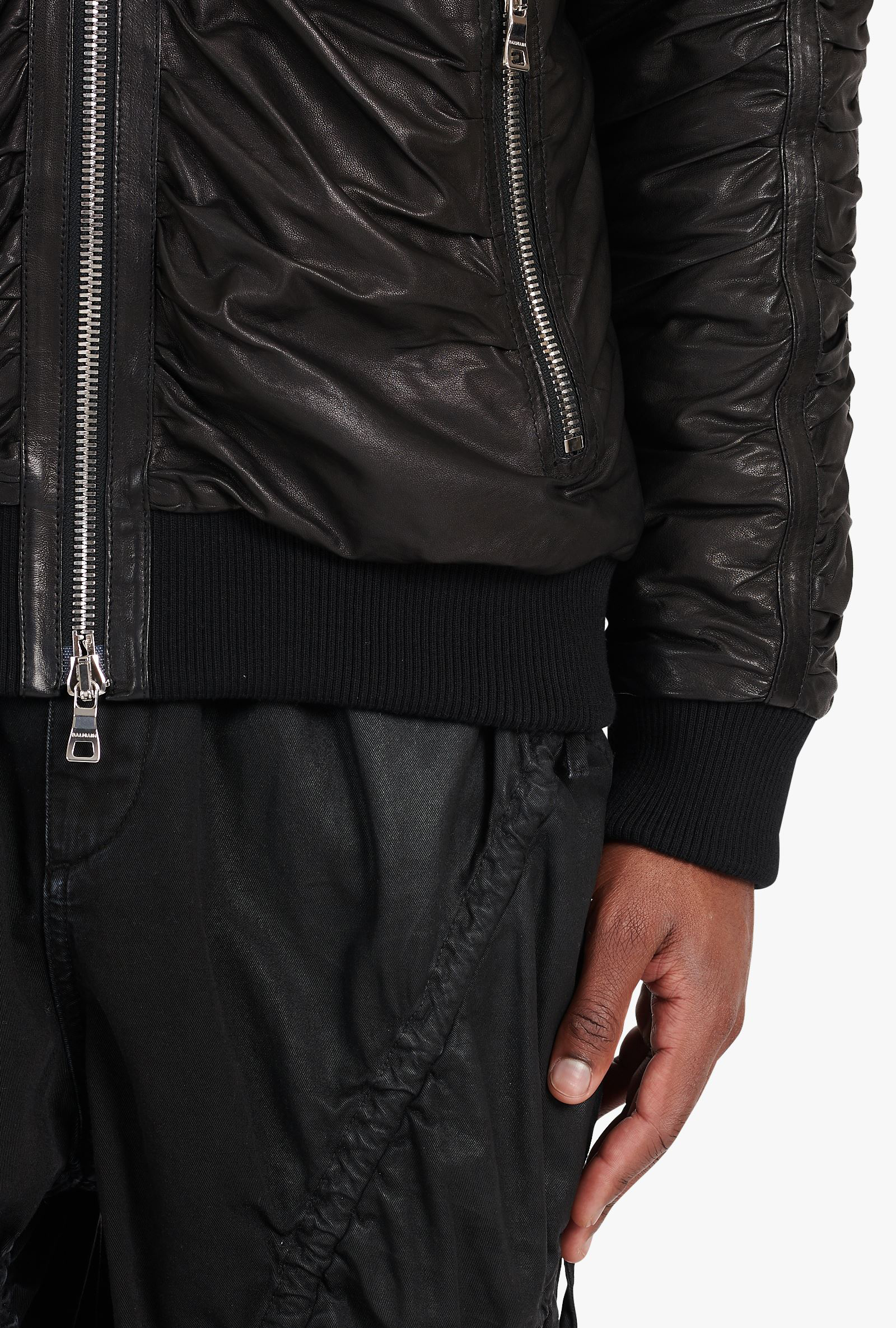 BALMAIN Leather Bomber Jacket