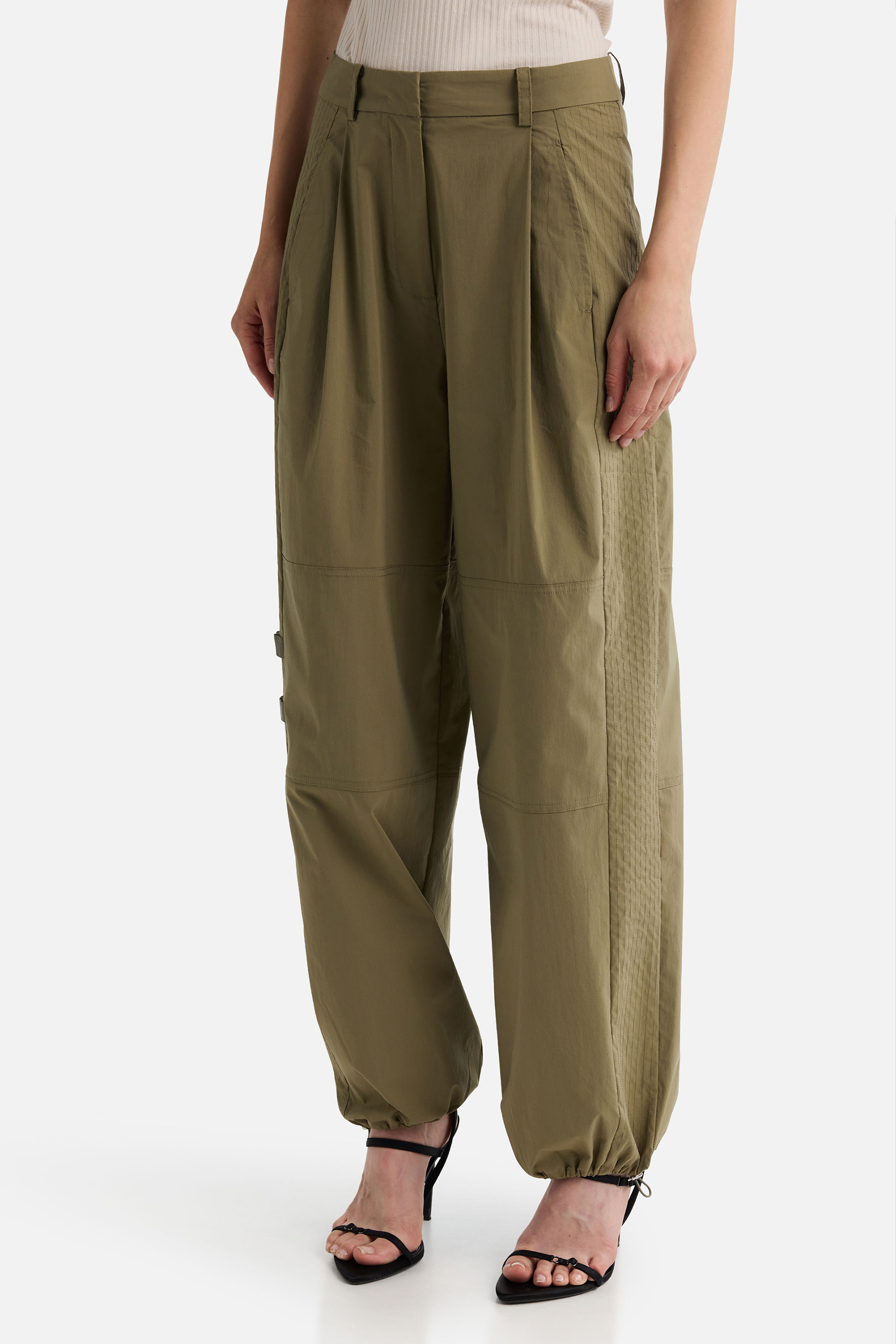 IHEART Loose Fit Stretch Cotton Blend Pants Sandriana