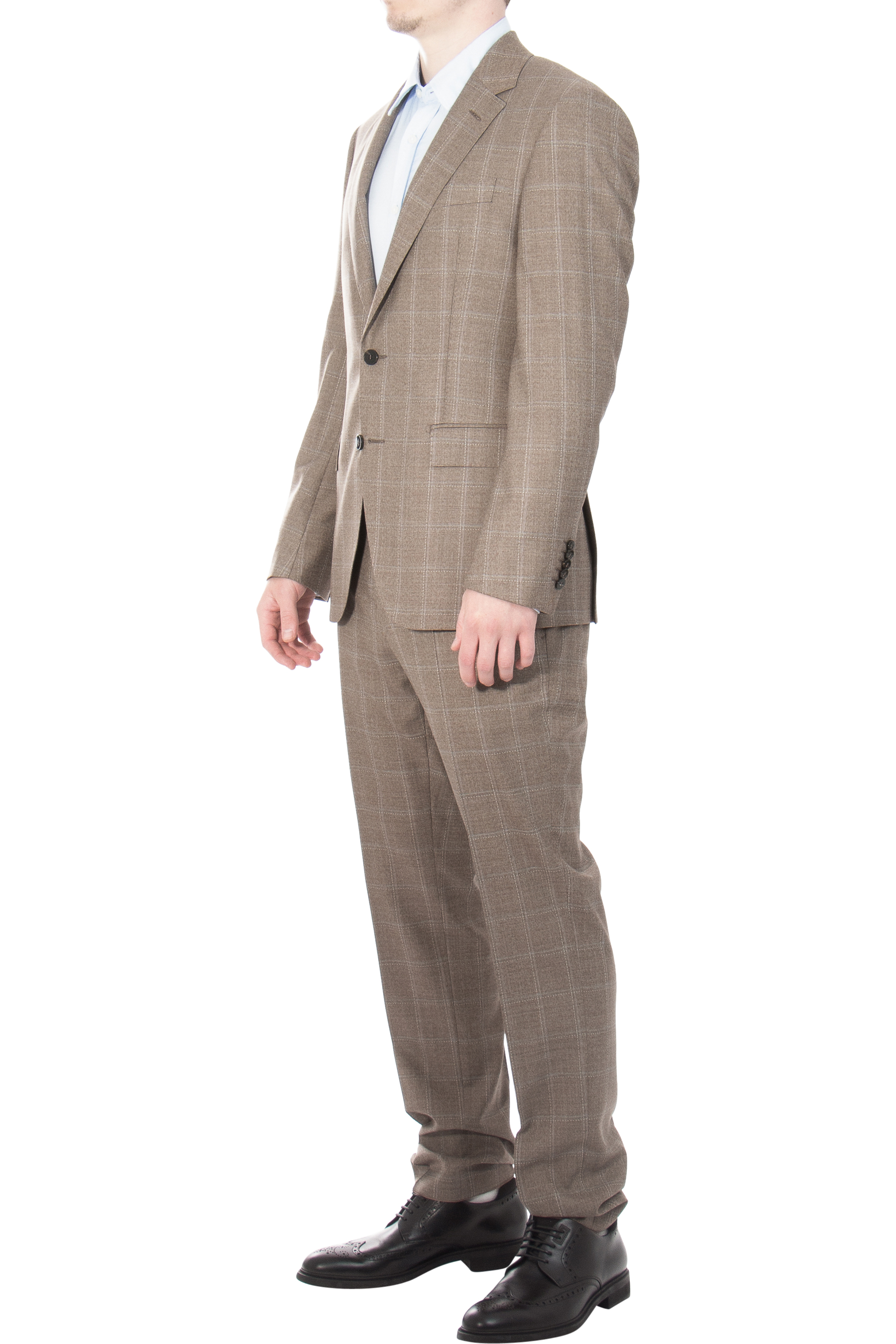 BOSS Checked Slim Fit Virgin Wool Suit L-Harvers