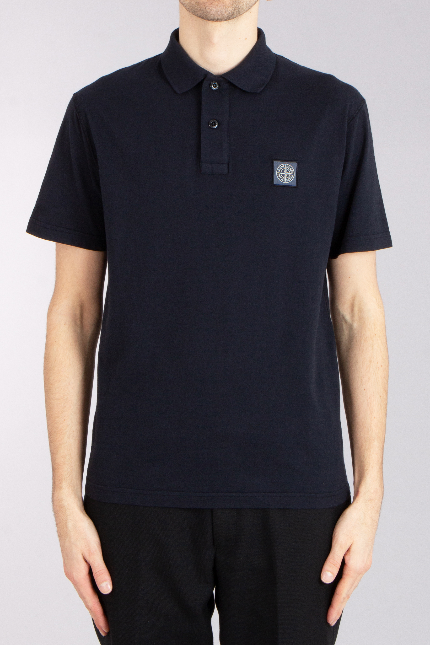 STONE ISLAND Fissato Effect Organic Cotton Jersey Polo Shirt 