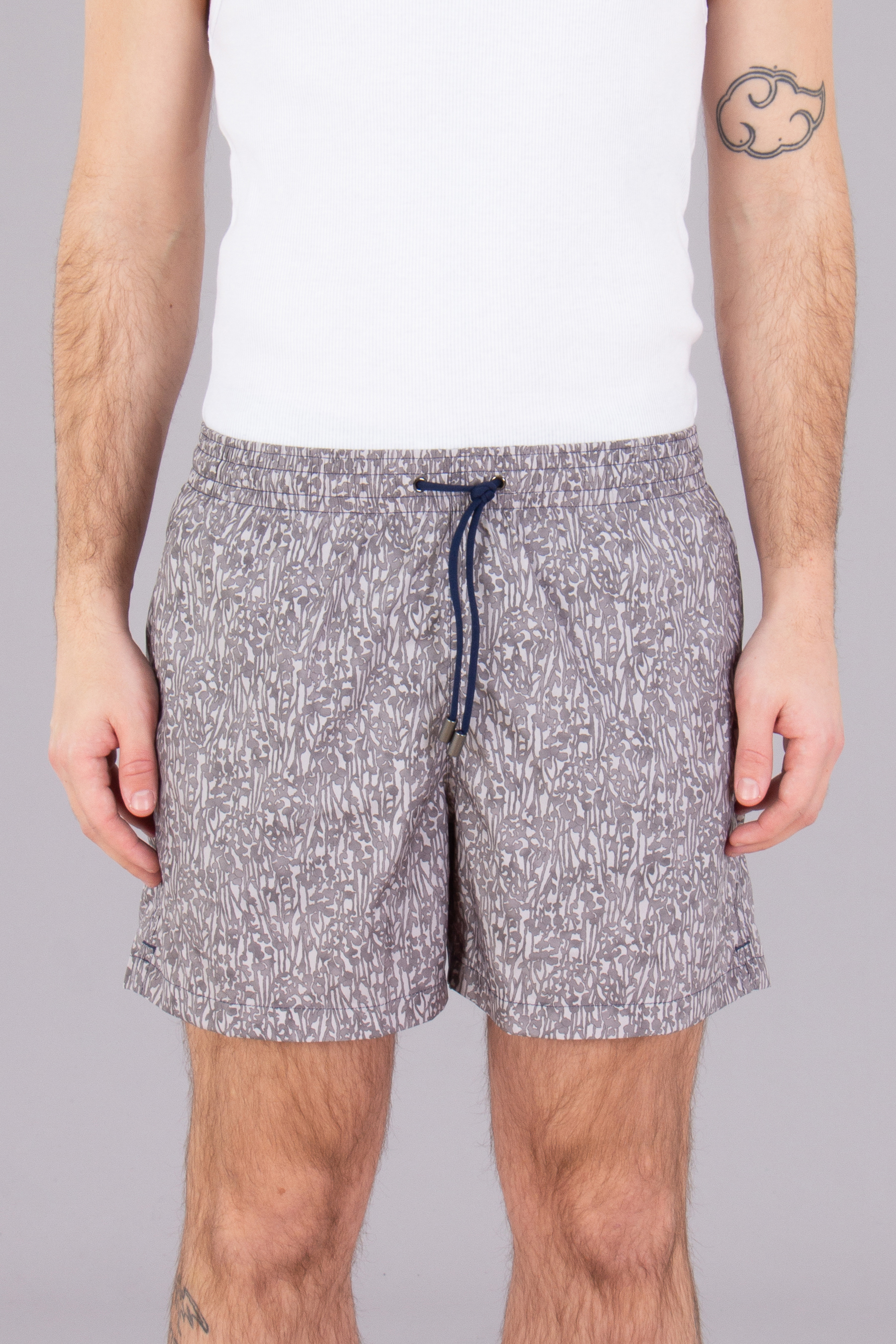 CANALI Patterned Technical Fabric Swim Shorts