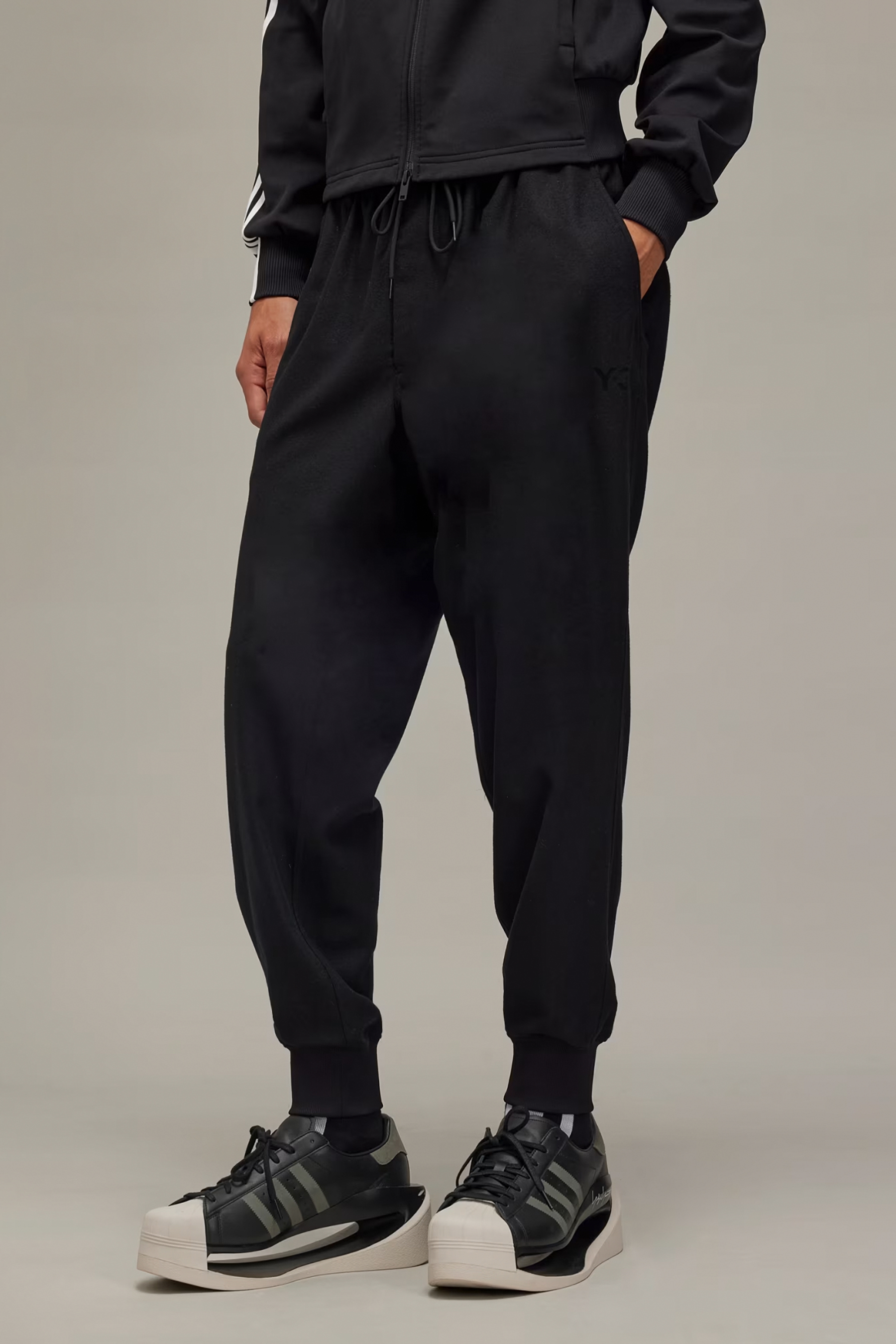 Y-3 Recycled Polyester-Wool Flannel Cuffed Pants