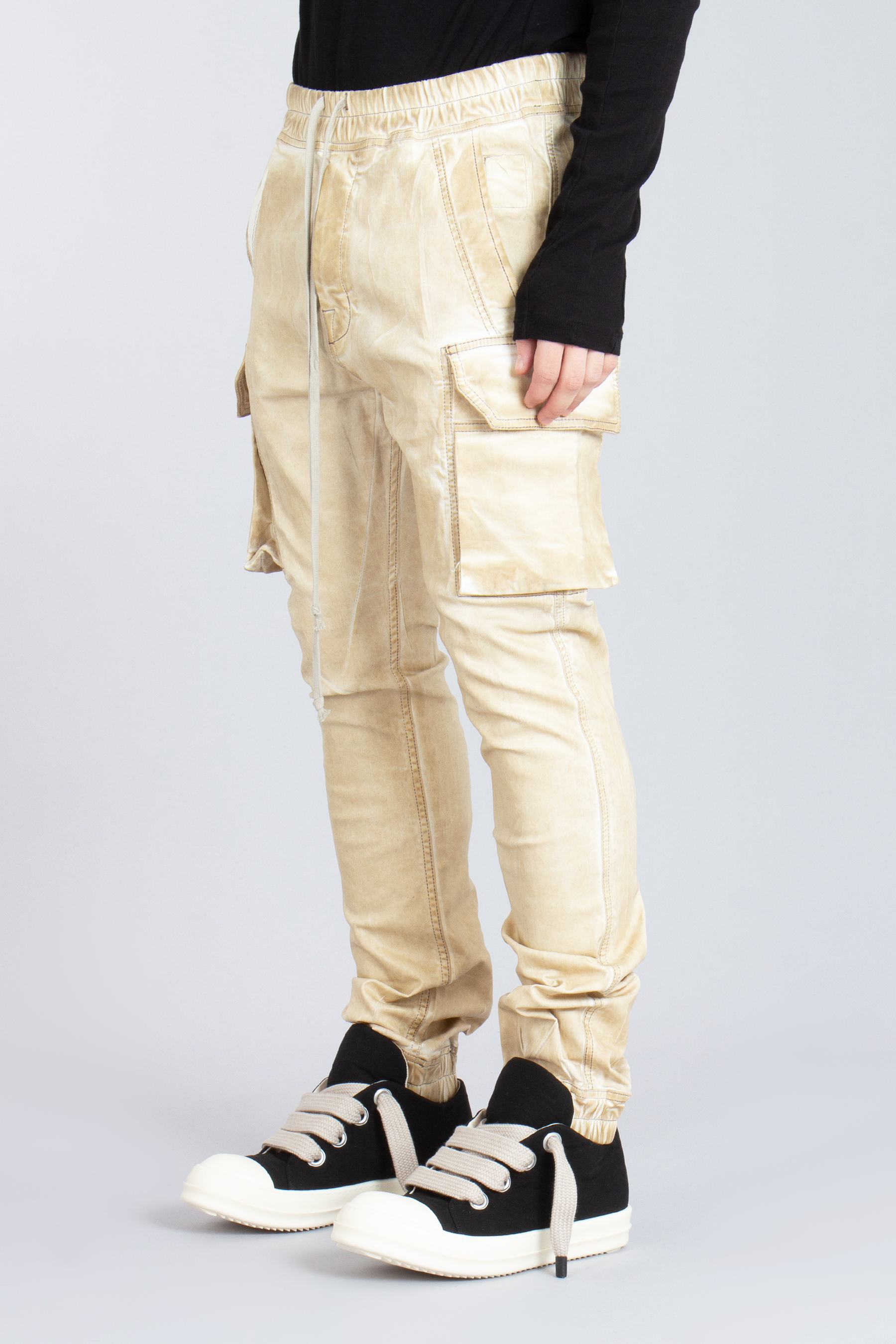 RICK OWENS DRKSHDW Mastodon Cut Overdyed Foil Stretch Denim Pants