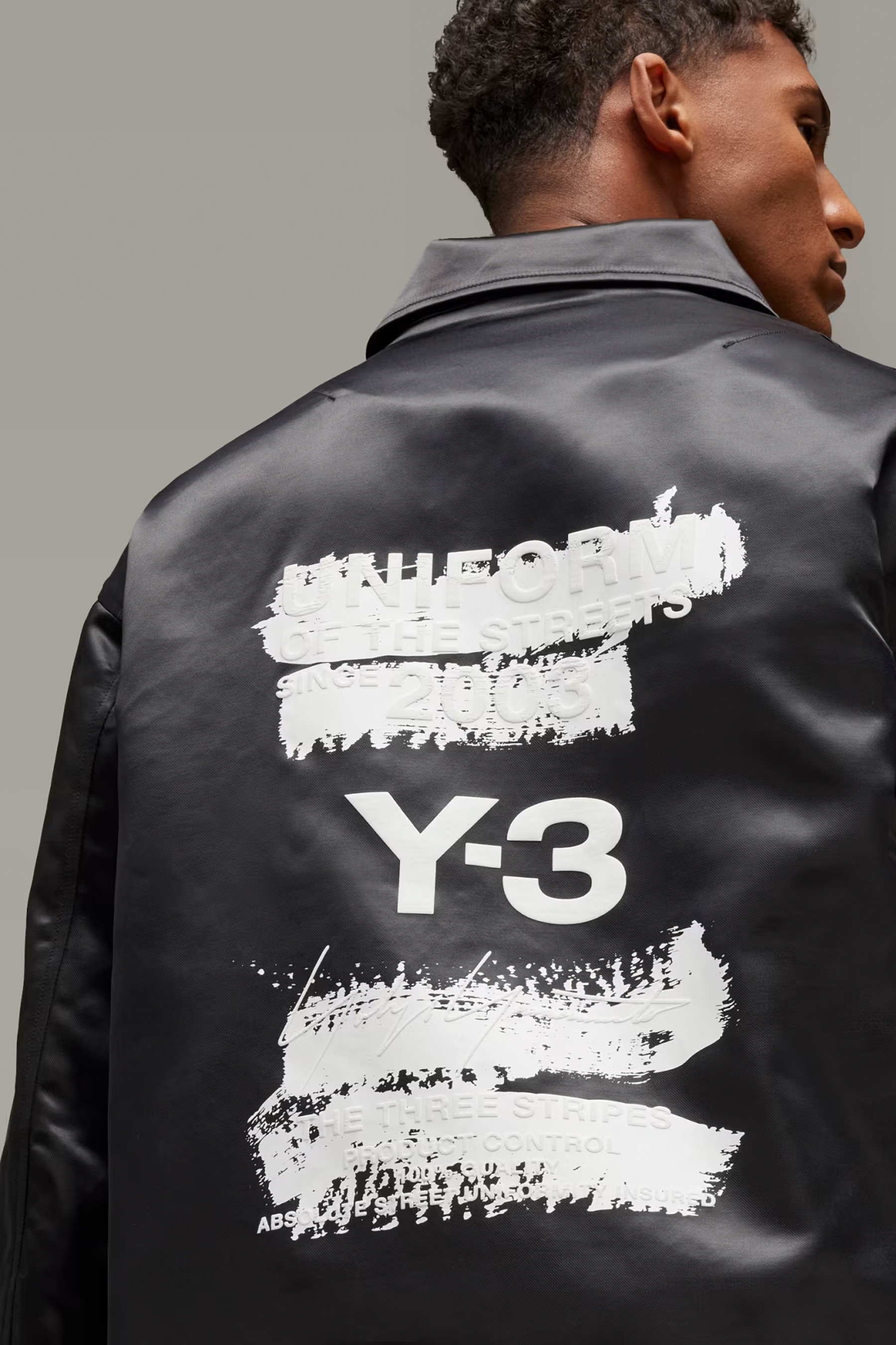 Y-3 Nylon-Cotton Blend Graphic Coach Jacket