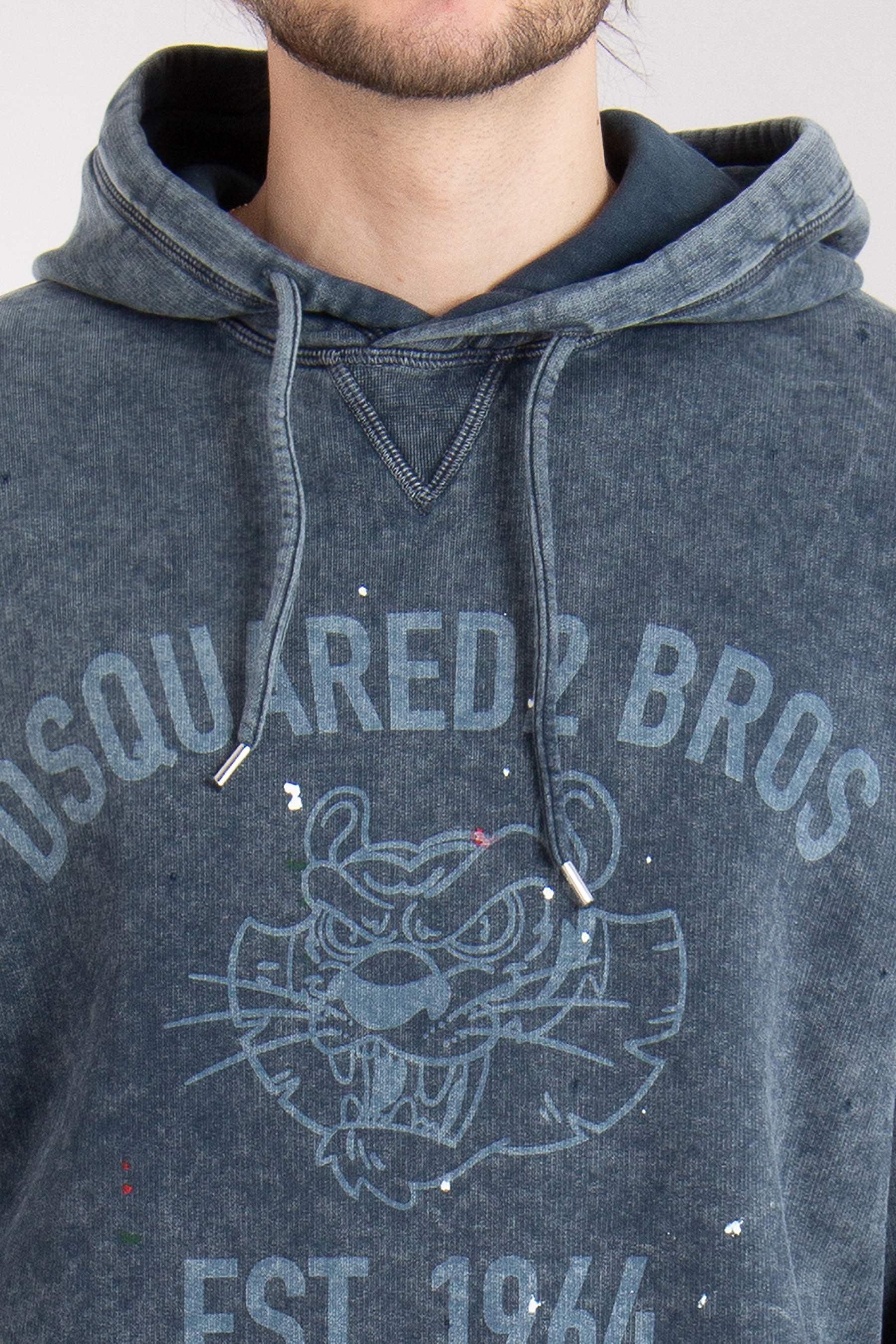 DSQUARED2 Printed Cypro Fit Cotton Fleece Hoodie