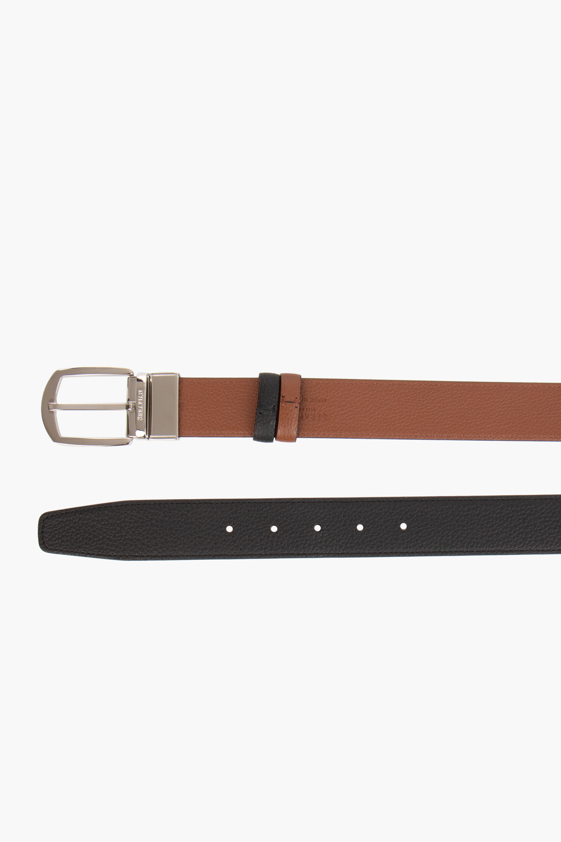 SERAPIAN Reversible Cashmere Leather Belt