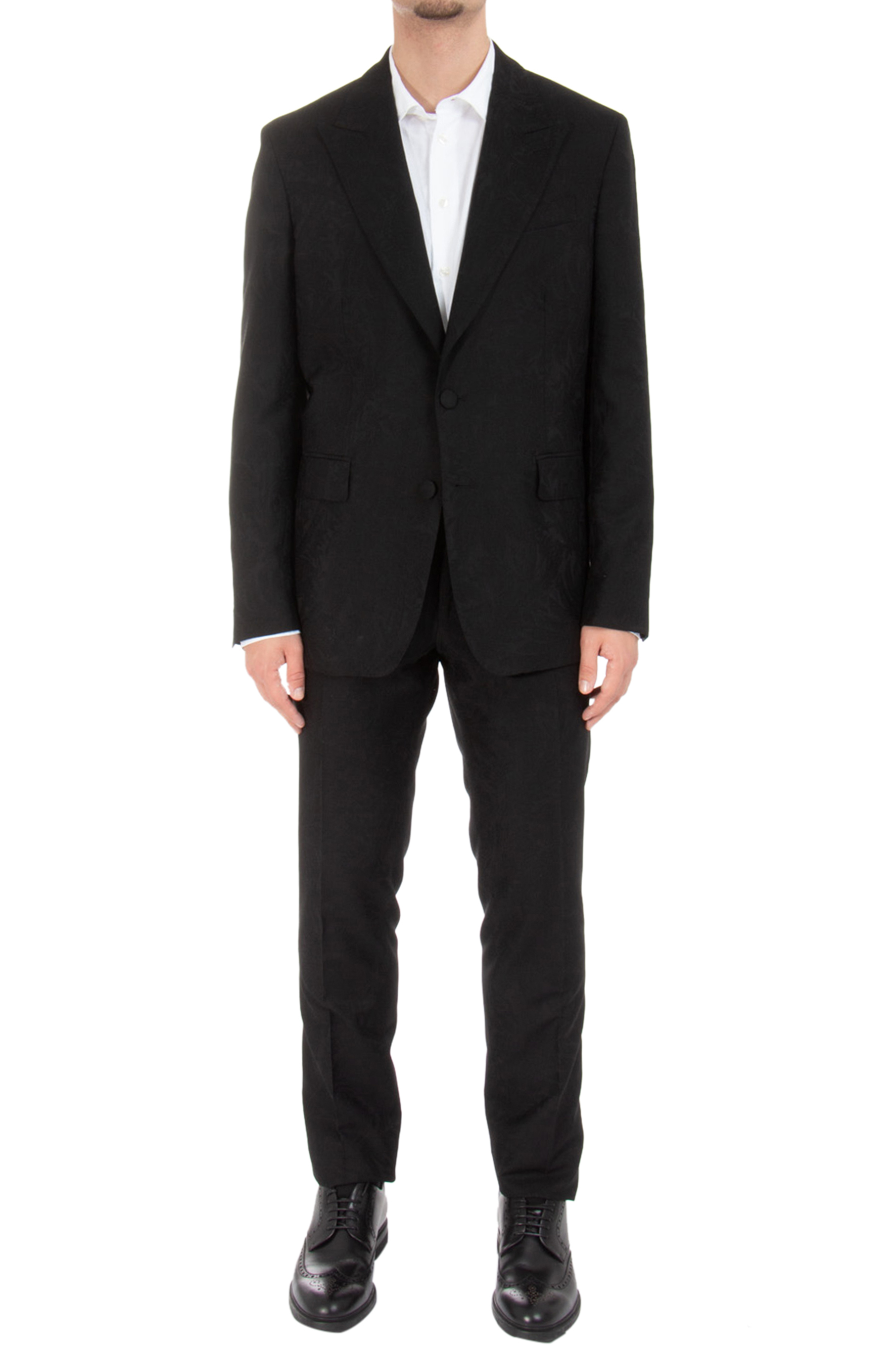 ETRO Paisley Leafwork Patterned Tuxedo Suit