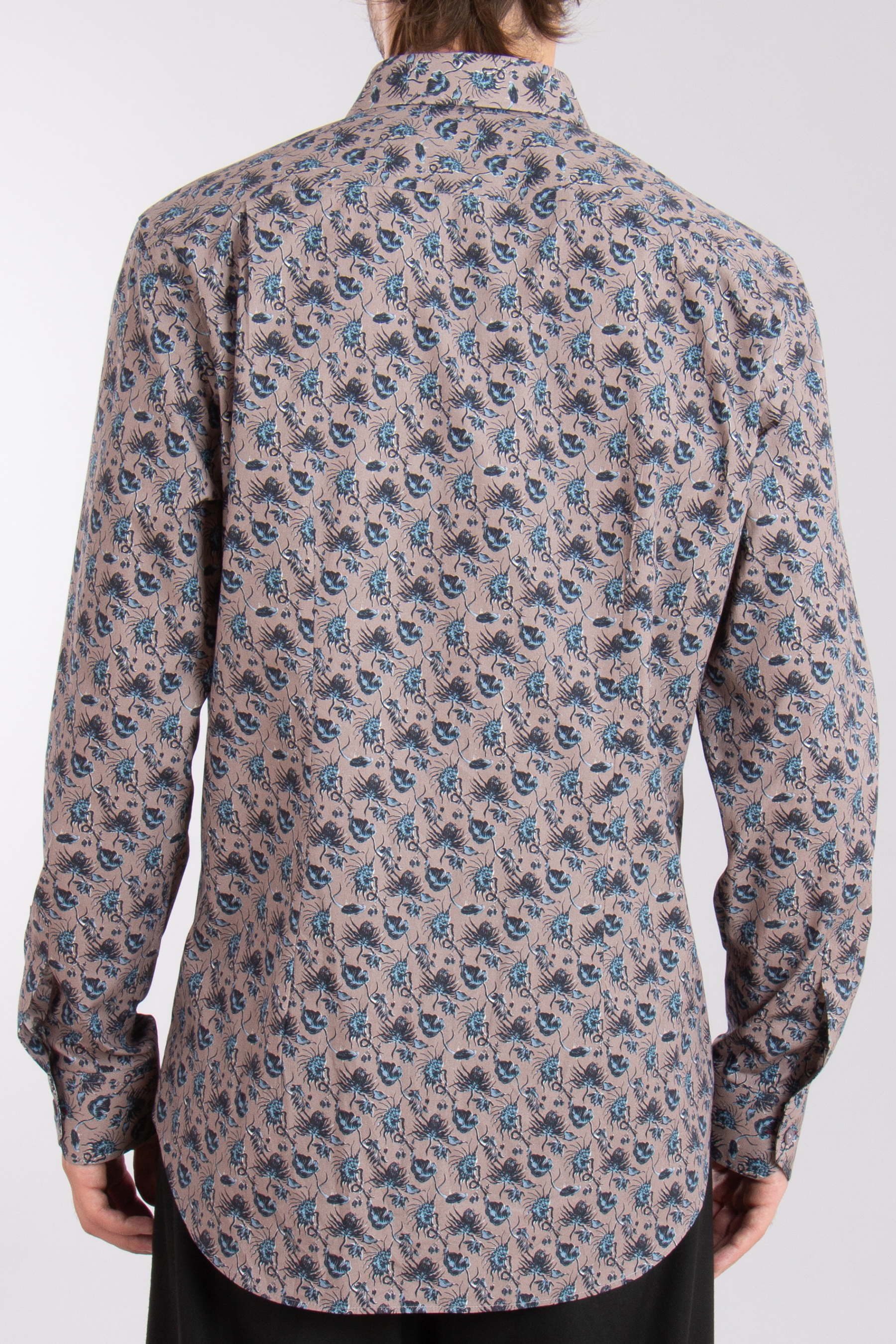 PAUL SMITH Tailored Fit Flower Print Organic Cotton Shirt