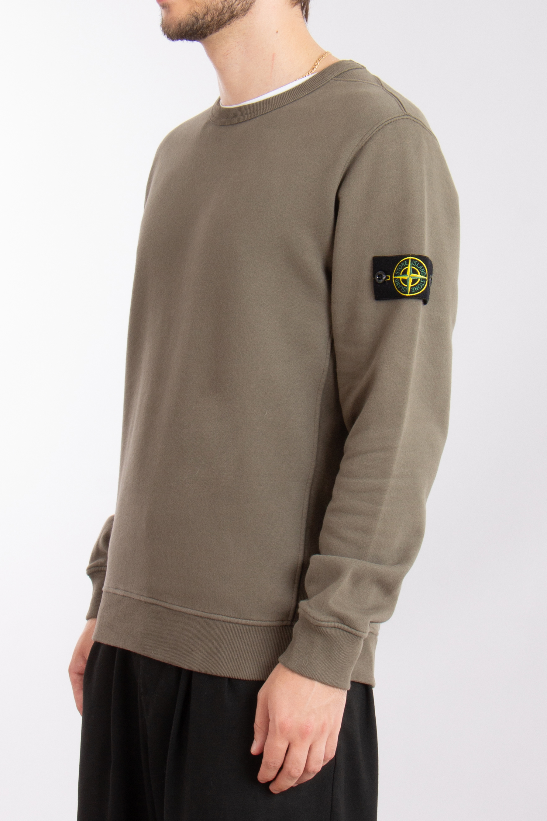 STONE ISLAND Brushed Organic Cotton Fleece Sweatshirt