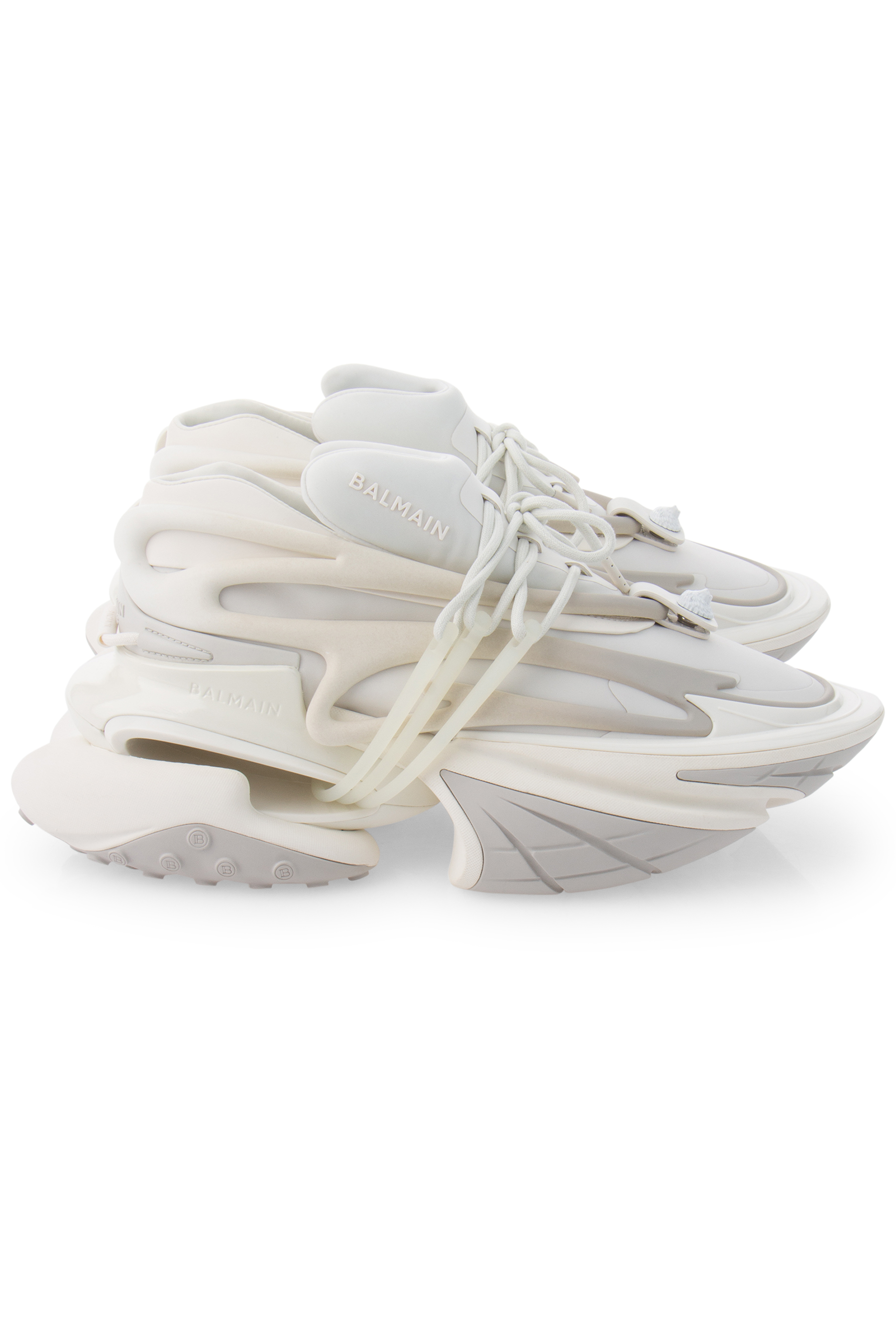 BALMAIN Low-Top Leather & Neoprene Sneakers Unicorn 