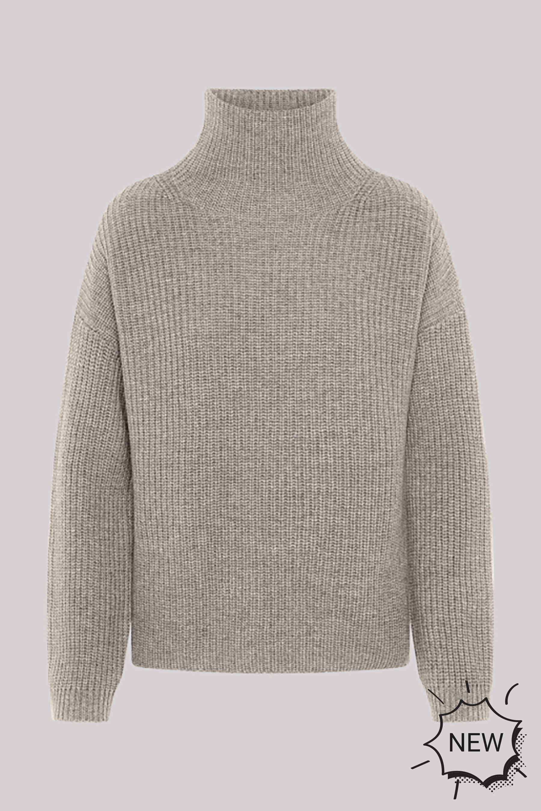 0039 ITALY Ribbed Cashmere-Wool Blend Mock Neck Sweater Lona