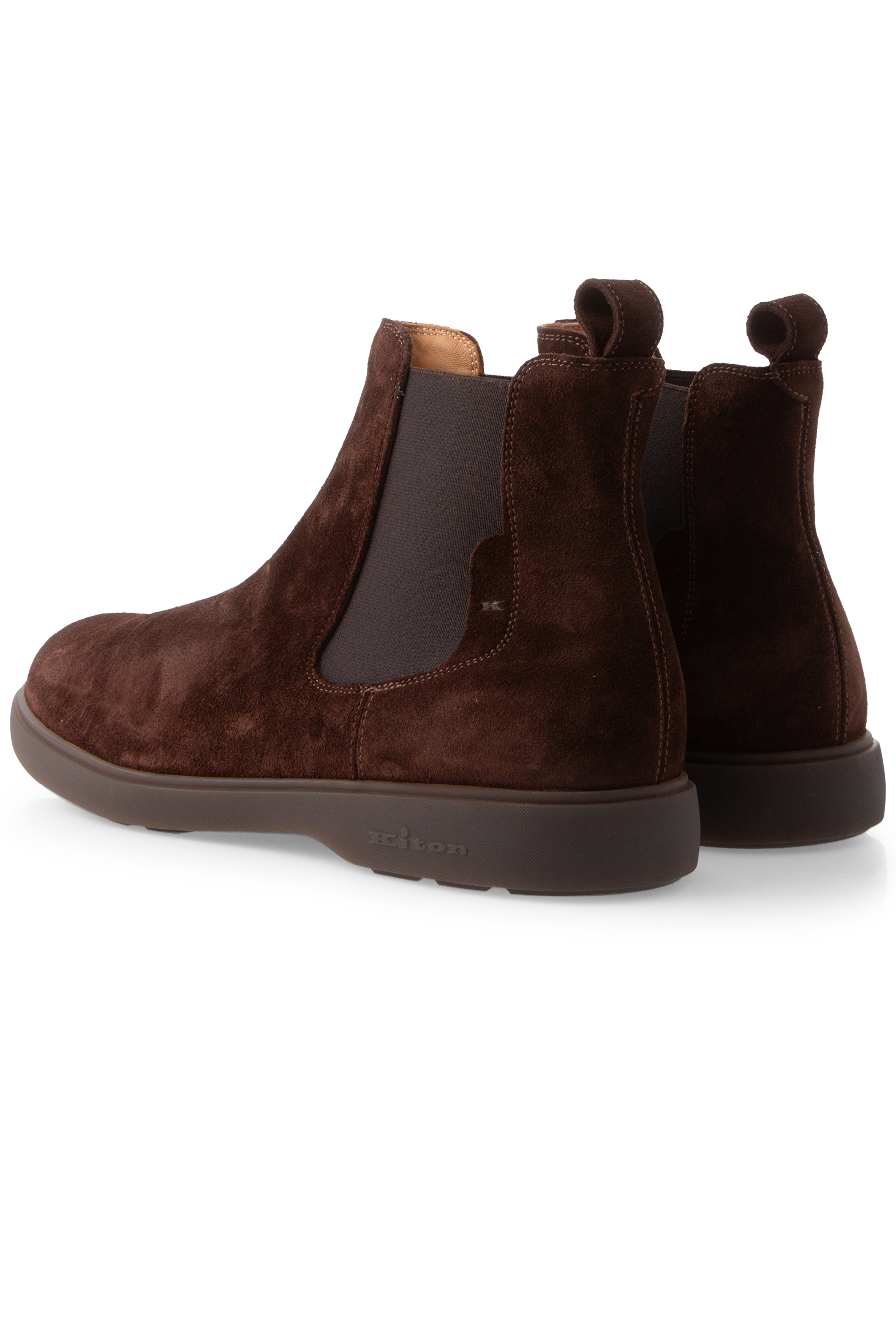 KITON Padded Calf Suede Chelsea Boots