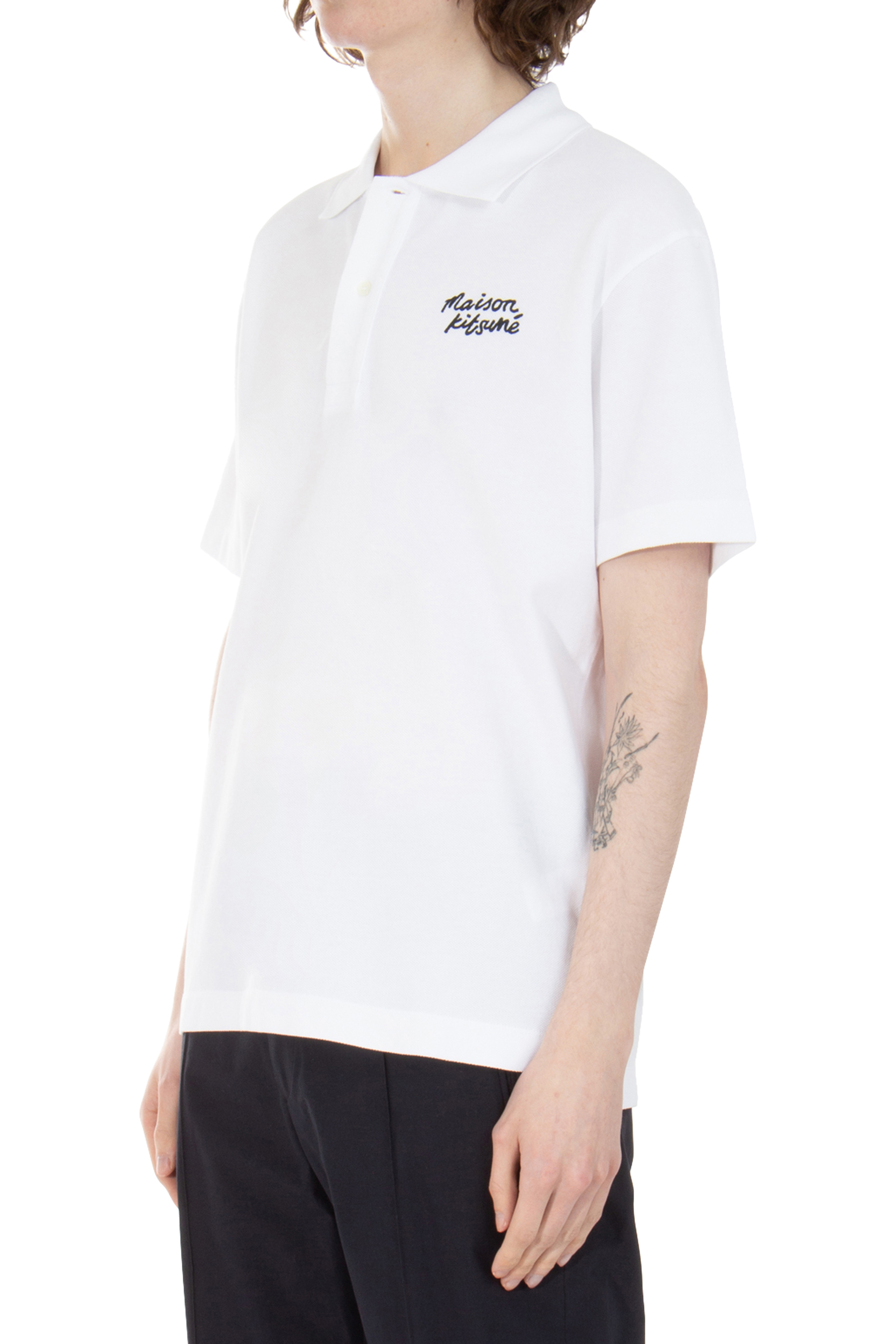 MAISON KITSUNÉ Embroidered Cotton Piqué Polo Shirt