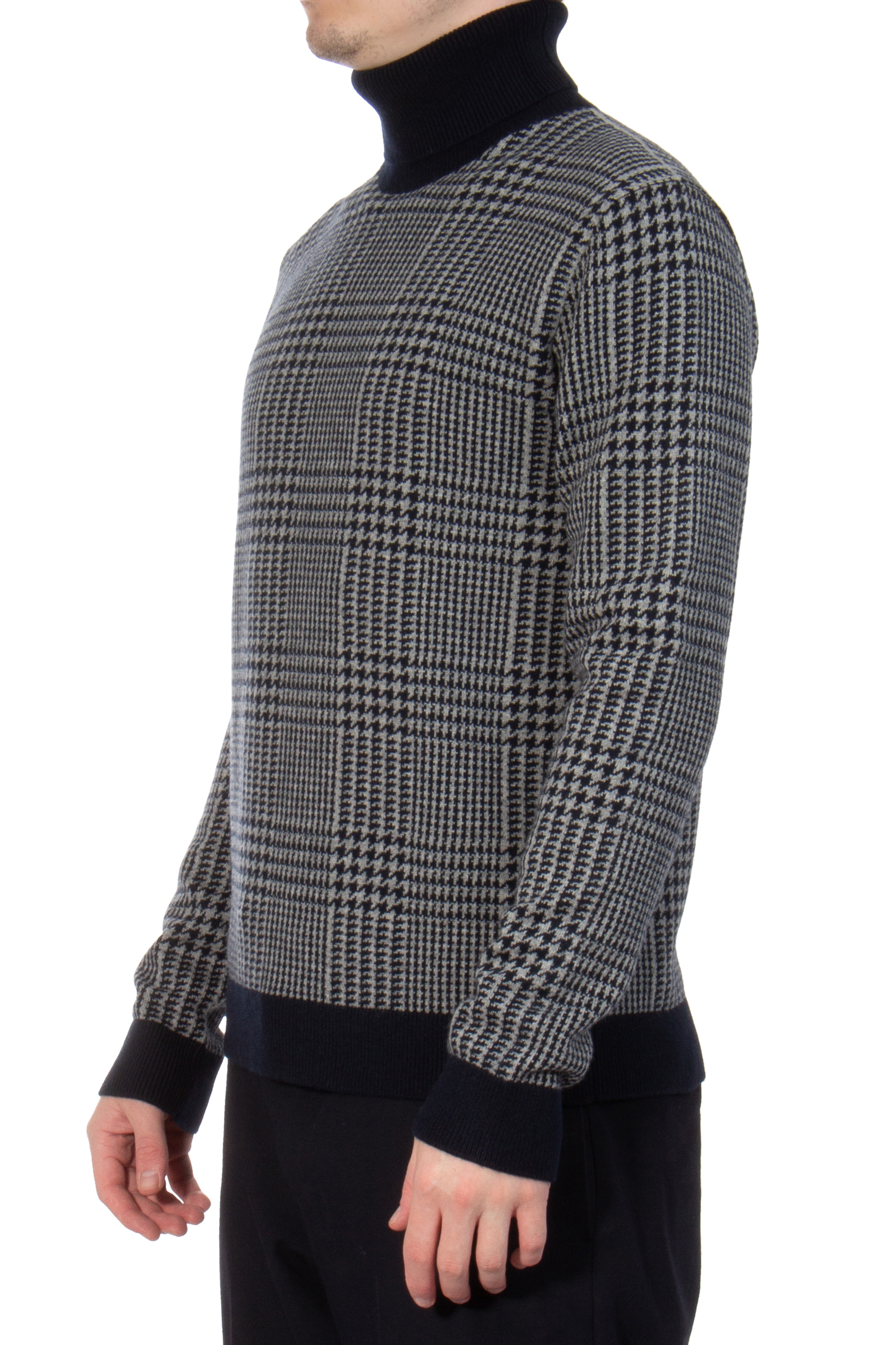 AIDA BARNI Patterned Cashmere Turtleneck Sweater