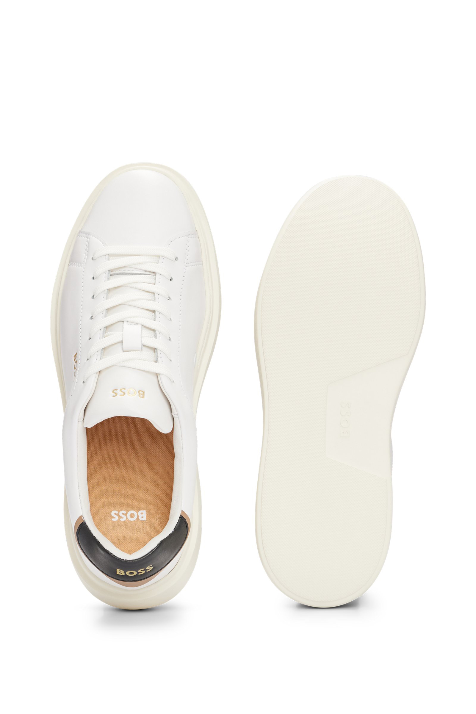 BOSS Low Leather Sneakers Amber