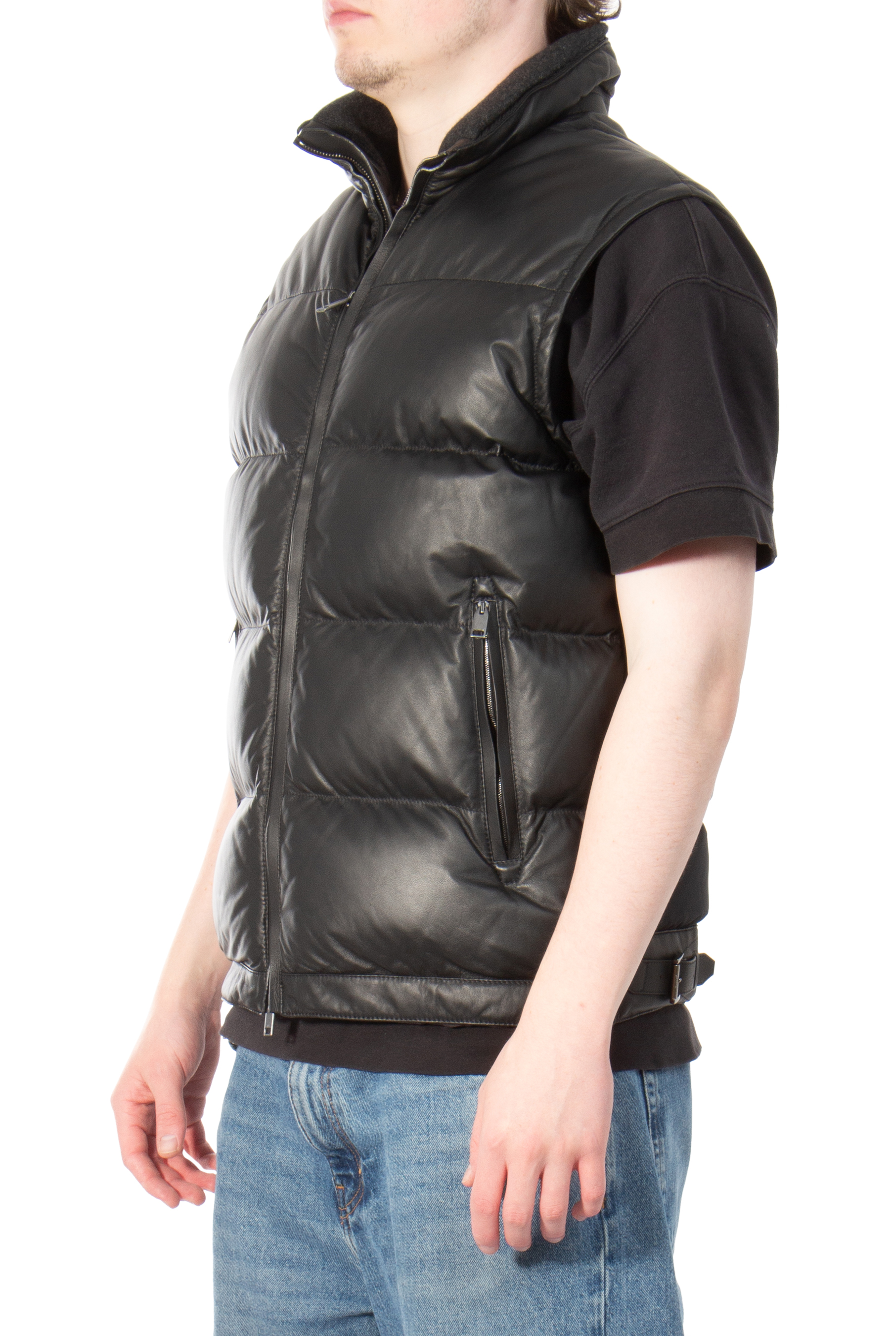 BRIONI Leather Puffer Vest