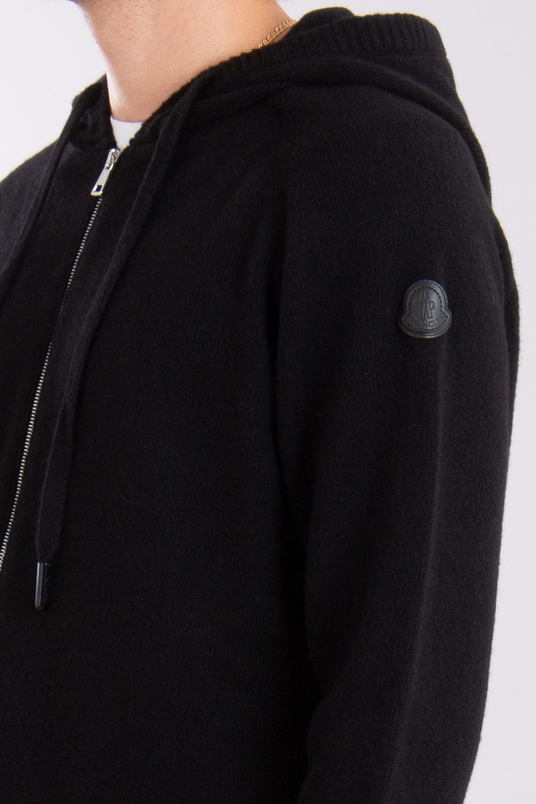 MONCLER Hooded Virgin Wool-Cashmere Cardigan