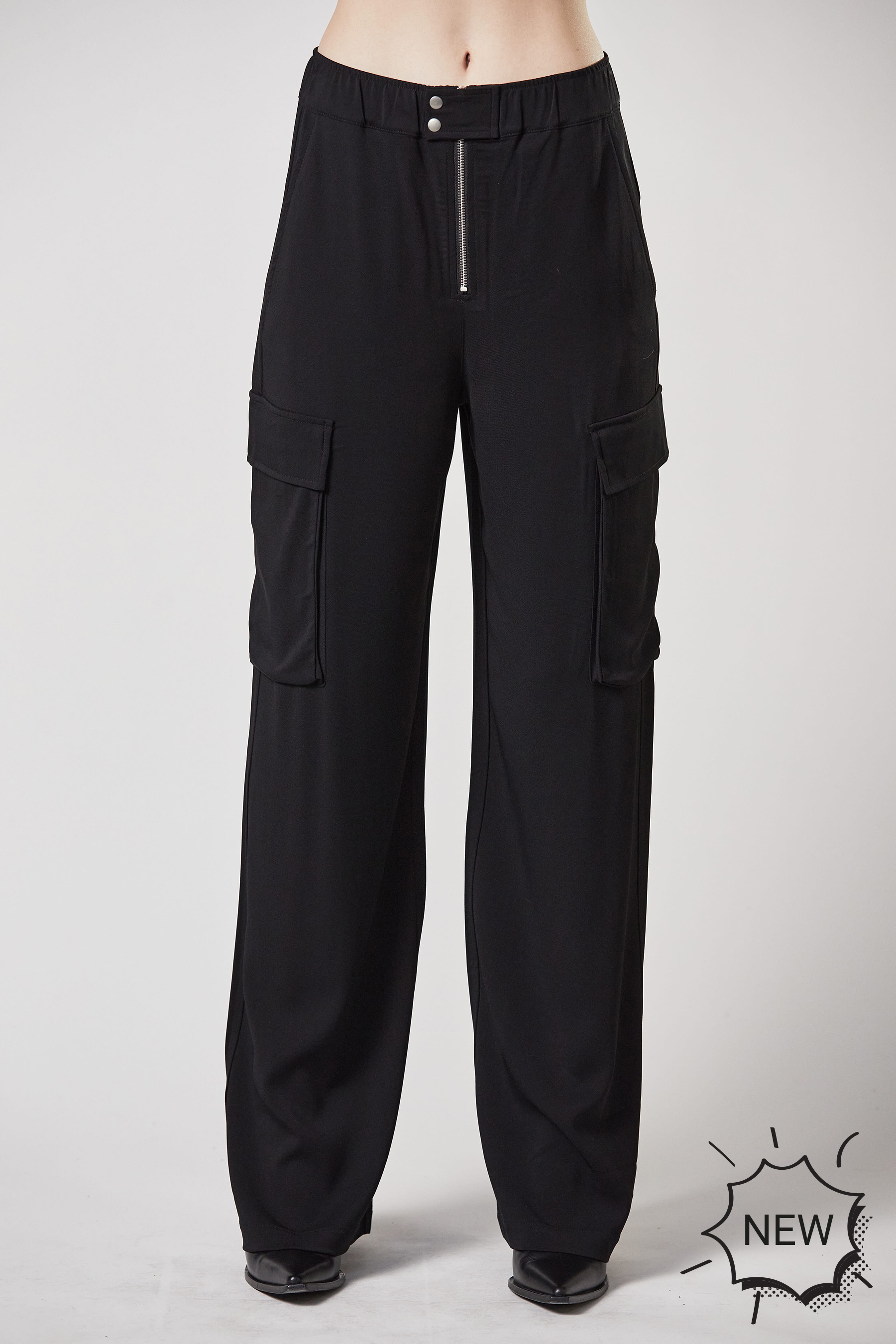 THOM KROM Wide Leg Viscose Stretch Cargo Pants