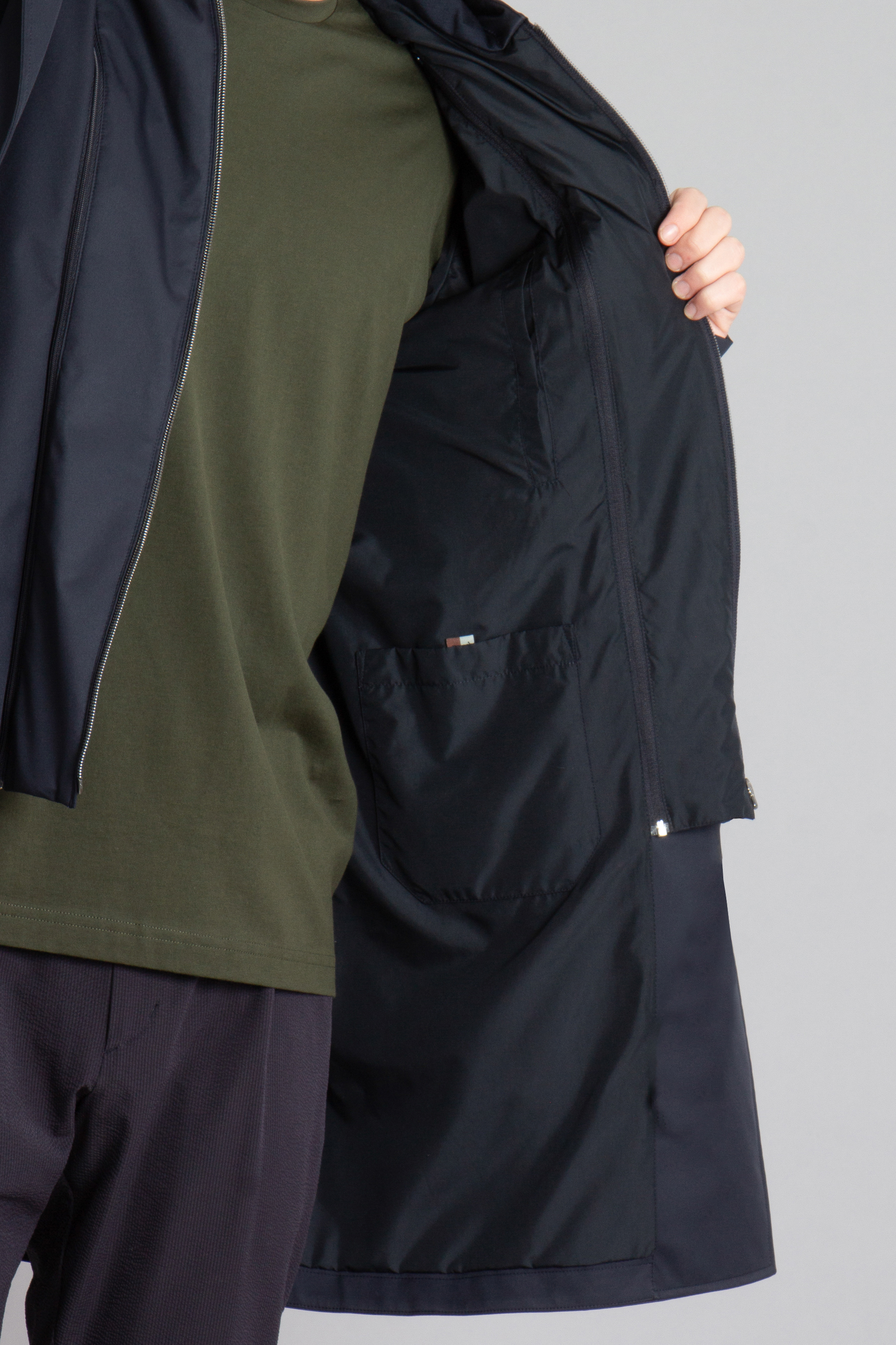 CANALI 2-in-1 Technical Fabric Car Coat