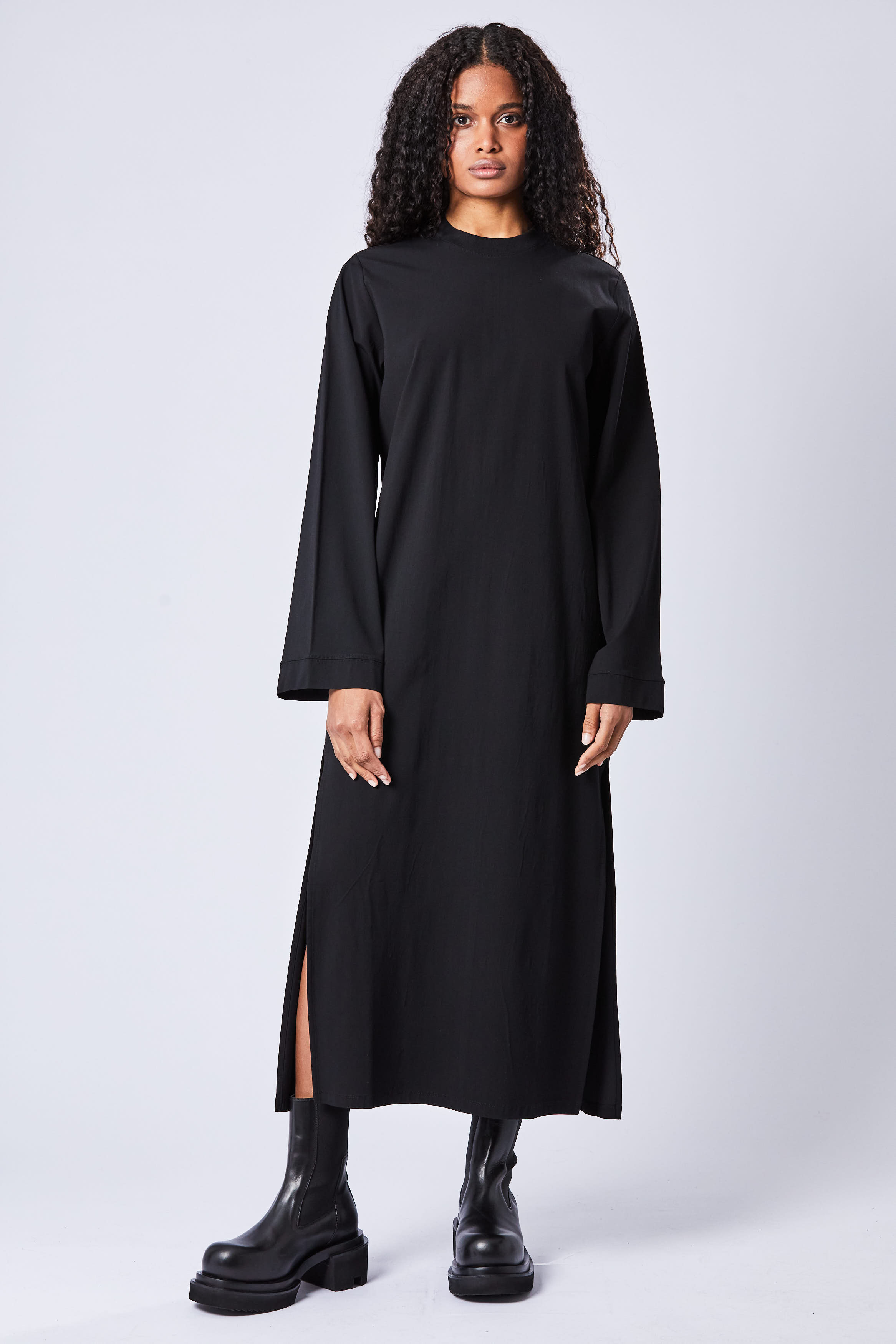 THOM KROM Woven Cotton Blend Shirt Dress