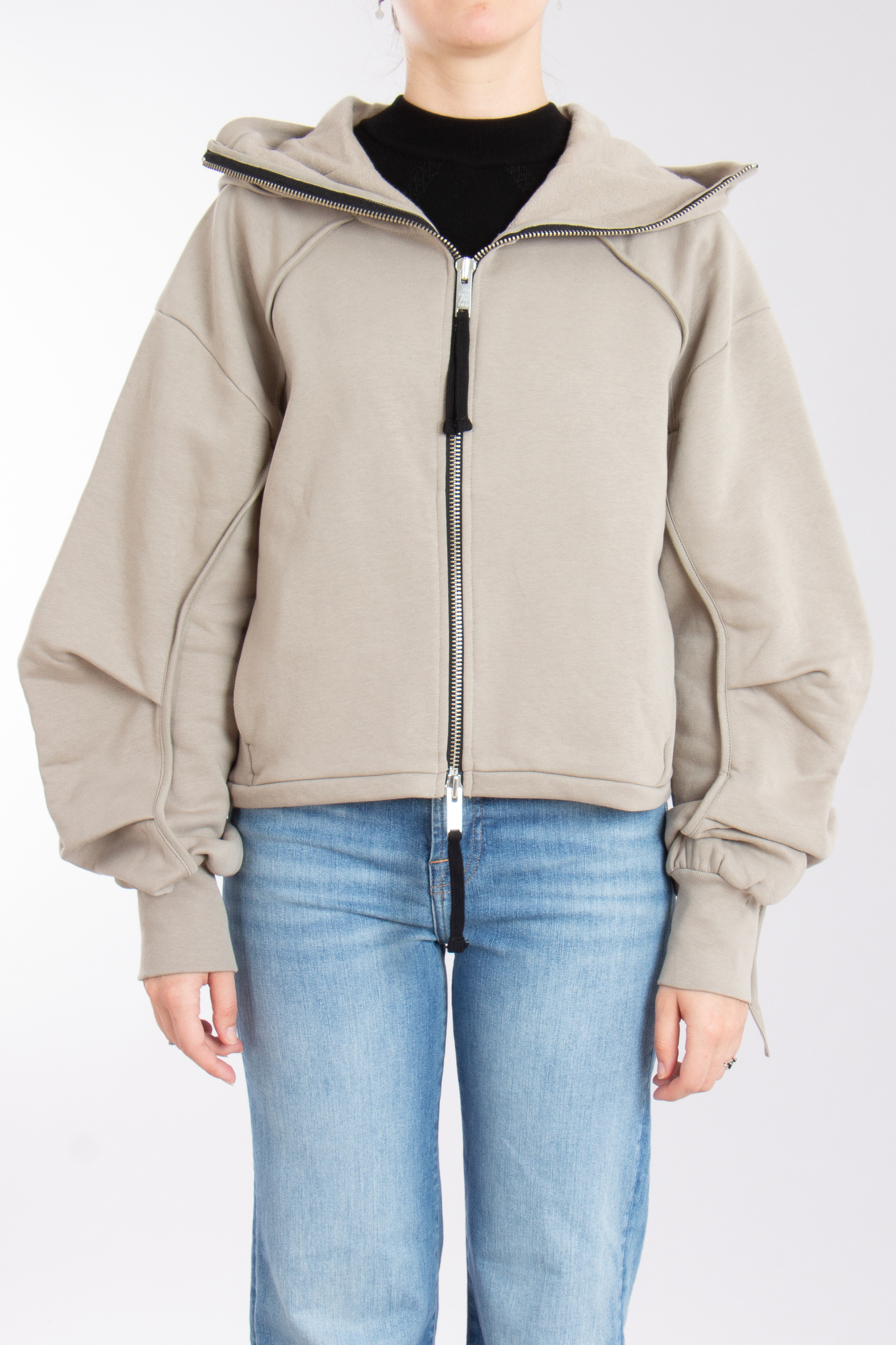 THOM KROM Hooded Cotton Blend Sweat Jacket