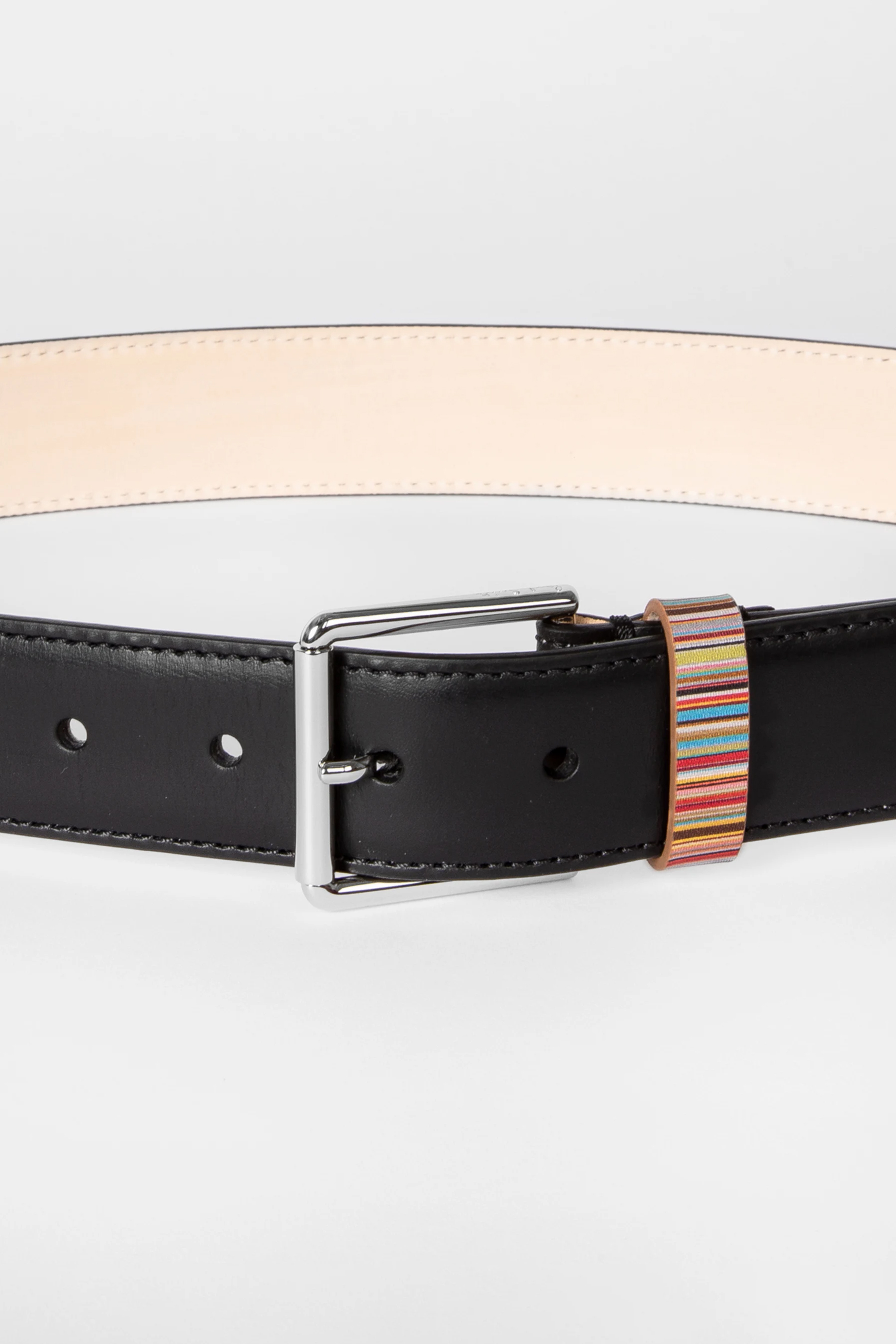 PAUL SMITH 'Signature Stripe' Keeper Leather Belt