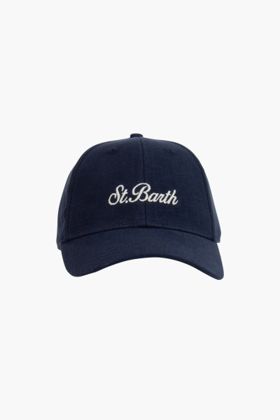 MC 2 SAINT BARTH Embroidered Linen Blend Baseball Cap Catcher