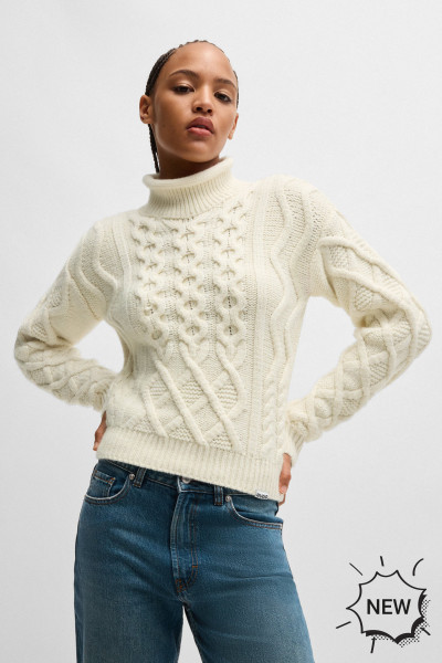 HUGO Cable Knit Alpaca-Wool Blend Sweater Savenia