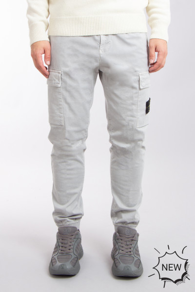 STONE ISLAND 'OLD' Effect Broken Cotton Twill Cargo Pants