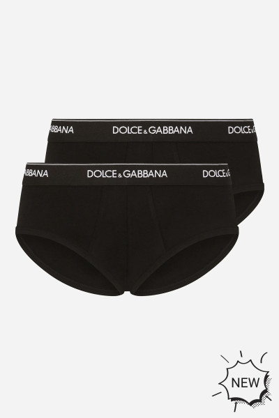 DOLCE & GABBANA 2-Pack Cotton Stretch Jersey Mid-Rise Briefs