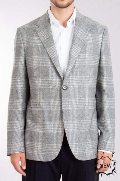 ZEGNA Checked Silk-Cashmere Blend Jacket