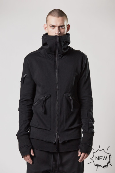 THOM KROM Hooded Cotton Jersey Zip Jacket