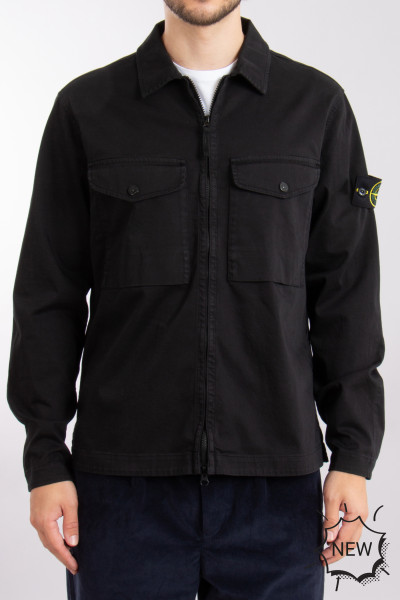 STONE ISLAND Organic Cotton Stretch Satin Overshirt