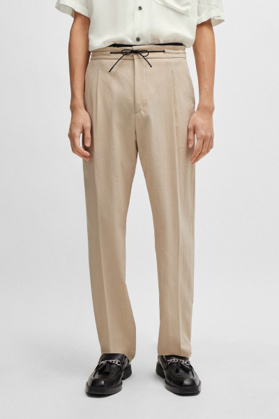 HUGO Modern-Fit Linen Optic Pants Teagan