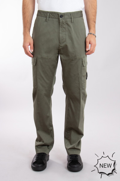 STONE ISLAND Organic Cotton Satin Stretch Cargo Pants