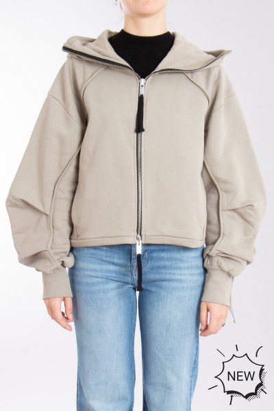 THOM KROM Hooded Cotton Blend Sweat Jacket