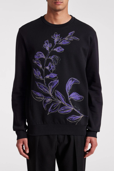 PAUL SMITH Laurel Embroidered Organic Cotton Sweatshirt