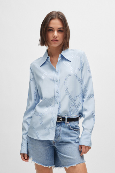 HUGO Chain Pattern Viscose Blouse Cemalie