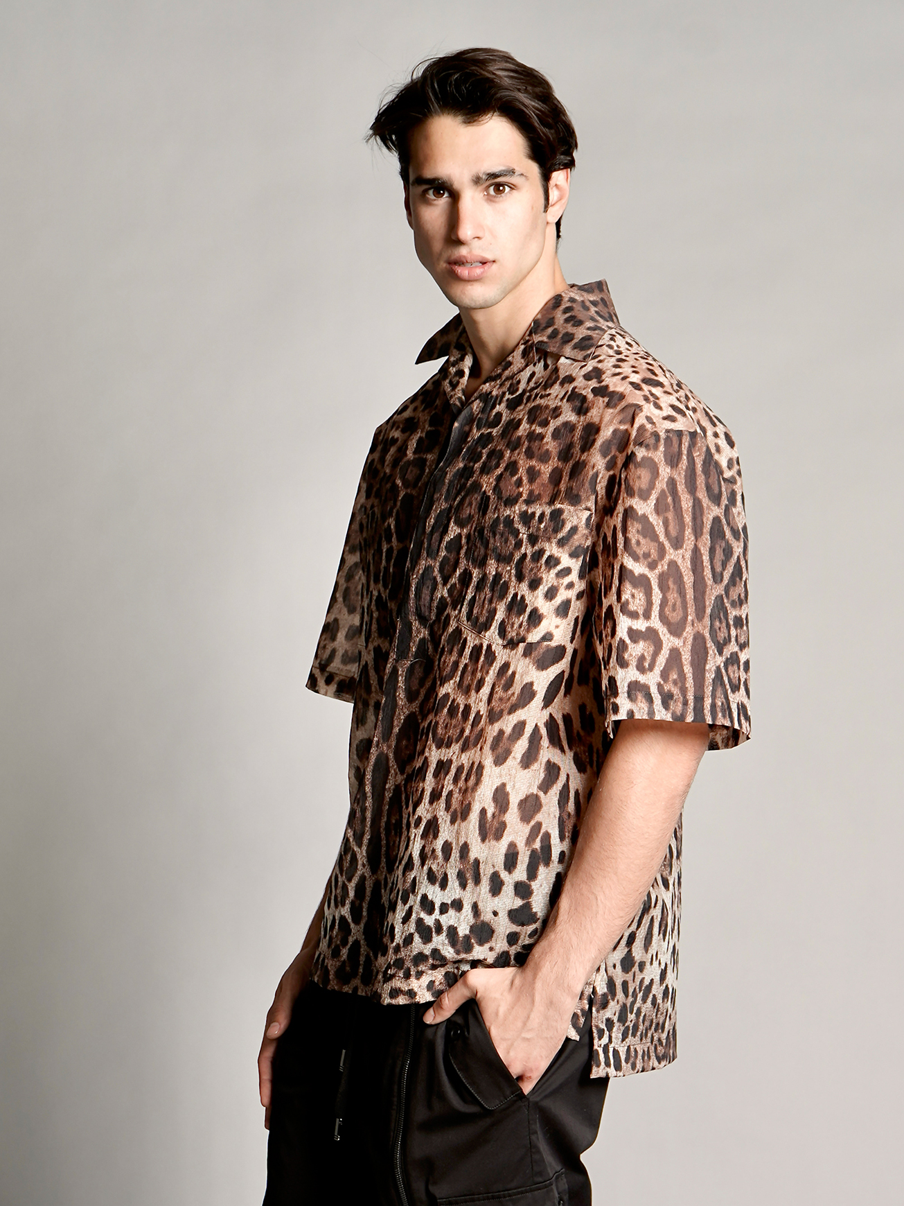 DOLCE \u0026 GABBANA Leopard Print Short Sleeve Shirt | Casual Shirts | Shirts \u0026  Overshirts | Clothing | Men | mientus Online Store
