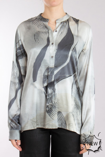 0039 ITALY Patterned Silk Stretch Blouse Janice