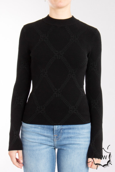 HUGO Logo Viscose Knit Sweater Sater