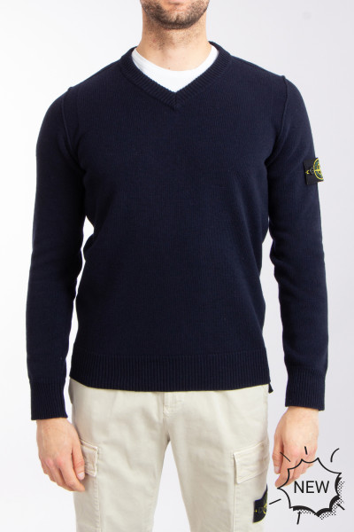 STONE ISLAND V-Neck Wool Blend Sweater