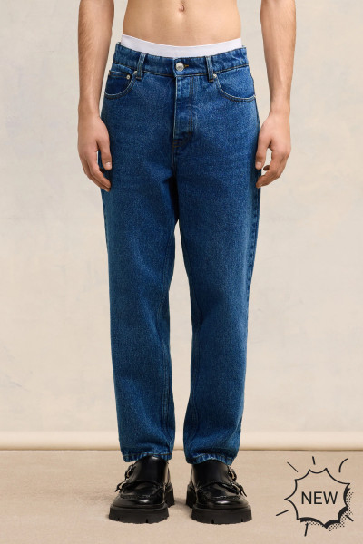 AMI PARIS Tapered Fit Cotton Denim Jeans