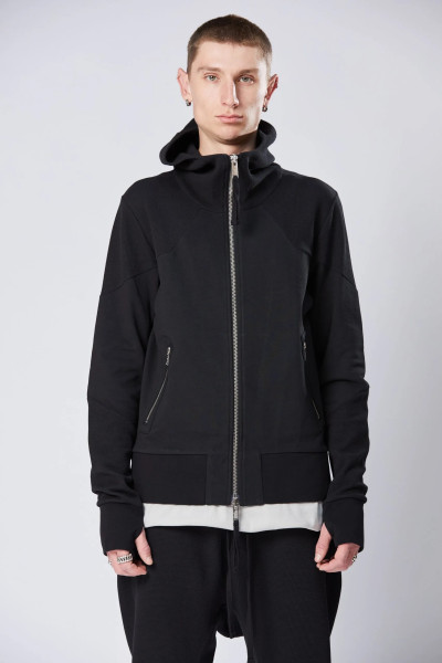 THOM KROM Hooded Cotton Stretch Zip Hoodie