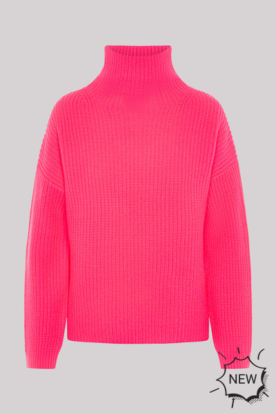 0039 ITALY Ribbed Cashmere-Wool Blend Mock Neck Sweater Lona