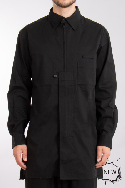 Y-3 Oversized Cotton Blend Stretch Overshirt