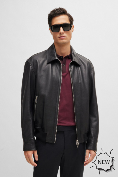 BOSS Regular Fit Leather Jacket C-Merwyn