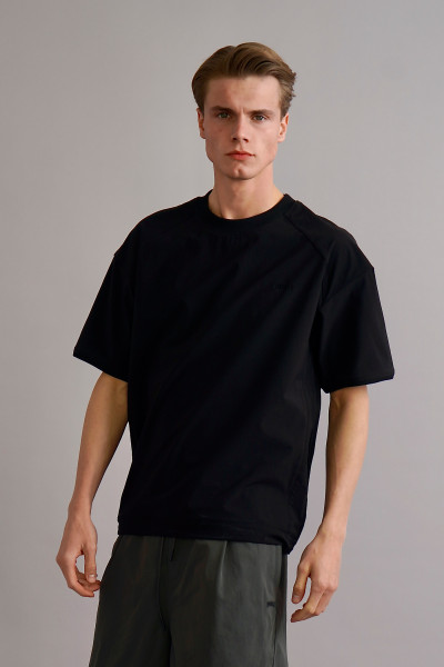 JUUN.J Embroidered Nylon Stretch T-Shirt