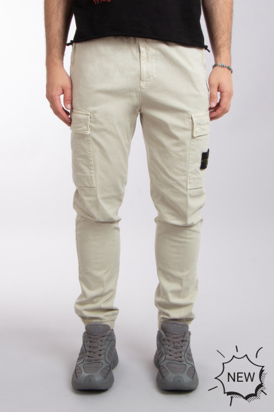 STONE ISLAND 'OLD' Effect Broken Cotton Twill Cargo Pants